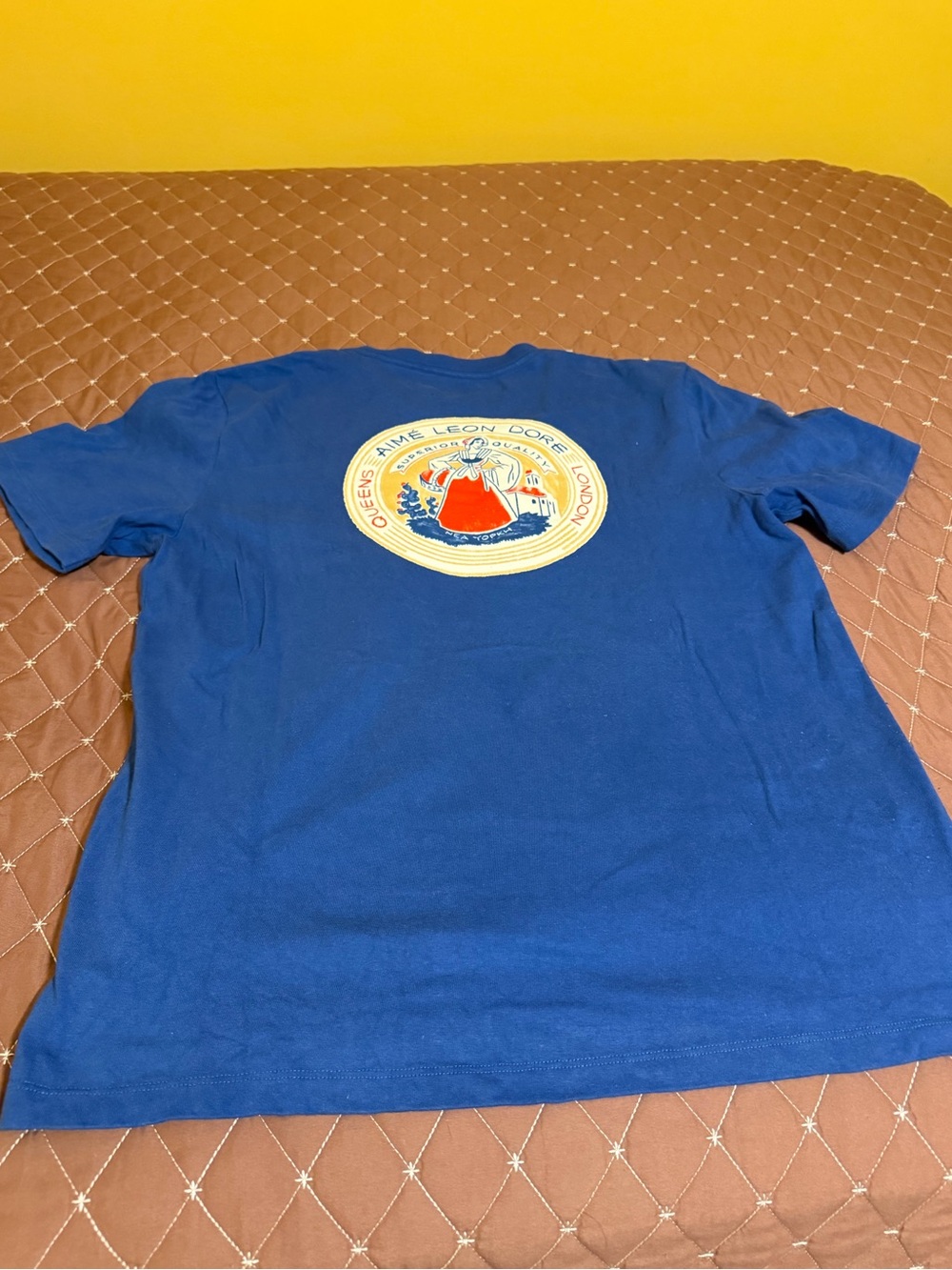 Aime Leon Dore Royal Blue Short-Sleeve Crewneck Tee with Chest Patch - Picture 5 of 7
